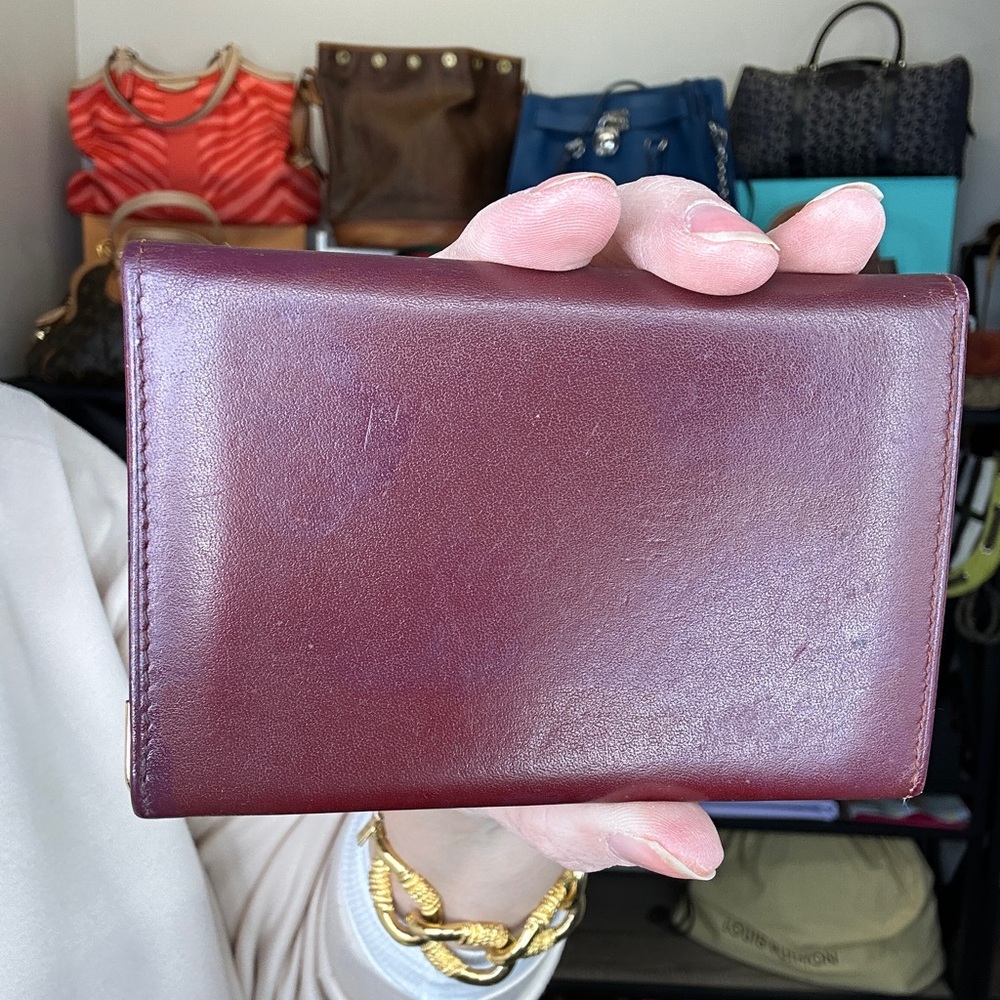 Cartier Burgundy Leather Slim Card Wallet ID Card with COA - Picture 6 of 10